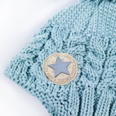 Berretto a maglia con trecce e lacci LA Outlast ® - verde menta chiaro