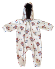 Monkey Mum® Ολόσωμη φόρμα Softshell με μεμβράνη - Foxes on μανιτάρια - μέγεθος 62/68, 74/80