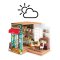 RoboTime 3D Holzpuzzle Miniatur Puppenhaus Café