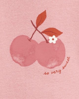 CARTER'S Body z krótkim rękawem Pink Cherry dziewczęce, 3 sztuki, 9 m/rozmiar. 74