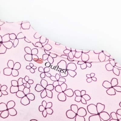 Body cienkie T-shirt PRINT KR Outlast® - różowe baby kwiatki