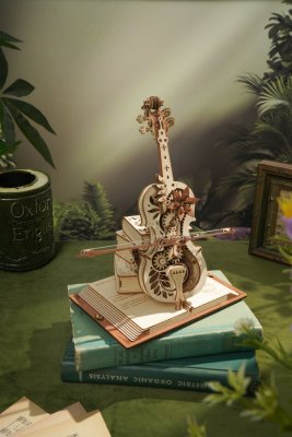 Drewniana układanka muzyczna RoboTime Magic Cello (napęd mechaniczny)