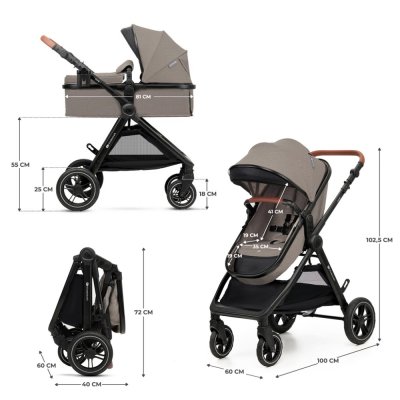 KINDERKRAFT Kombikinderwagen 3in1 Esme Sand Beige