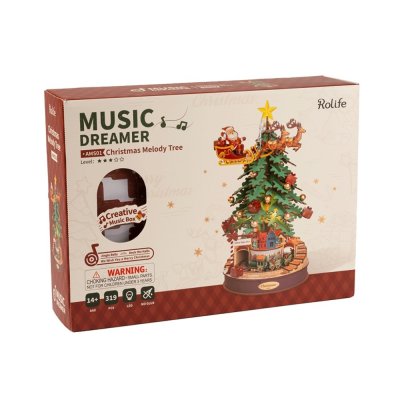 RoboTime 3D Holzpuzzle Spieluhr Weihnachtsbaum