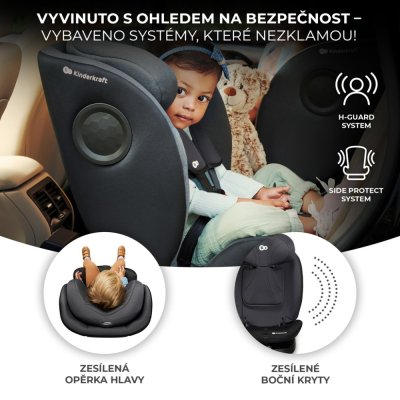 KINDERKRAFT Avtosedež I-360 i-Size 40-150 cm Black