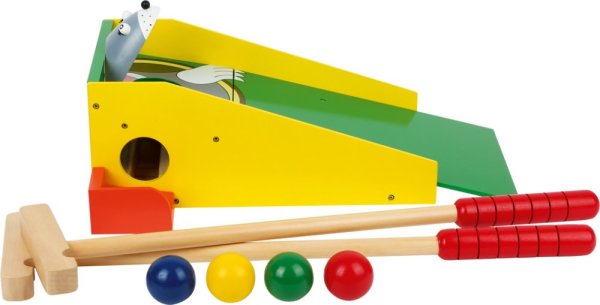 small foot Minigolf pazzo con talpa bocca aperta