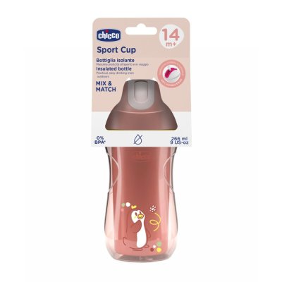 CHICCO Sport termo šalica sa slamkom pink, 14m+