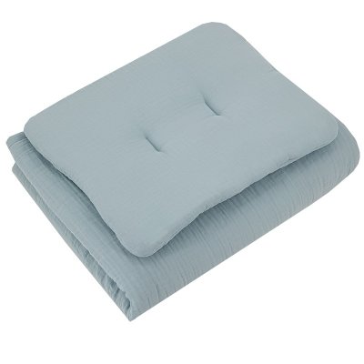 EKO Kinderbettset 2-teilig Musselin Blau 30x40 cm, 75x100 cm