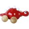 Vilac Wooden Dinosaur on Wheels Red