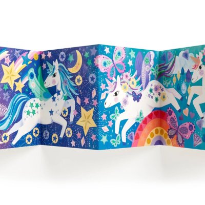 Mudpuppy Set de Pegatinas con Escena de Purpurina Unicornios Mágicos