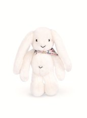 Doudou Lapin en peluche avec foulard blanc 35 cm