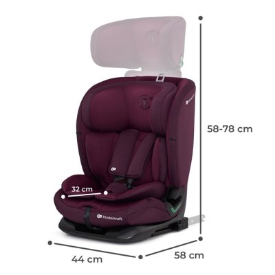 KINDERKRAFT Bilbarnstol Oneto3 i-Size 76-150cm + Isofix Cherry Pearl