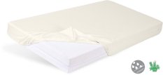 BABYMATEX Wodoodporne prześcieradło z gumką Bambus jasny beż 60x120 cm