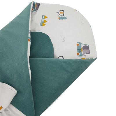 ÖKO-Baumwollwickeldecke mit Samt und Kokosnusseinsatz Schleife Cars 75x75cm