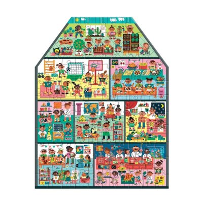 Mudpuppy Moja Szkoła - puzzle w kształcie domu 100 elementów