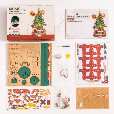 RoboTime 3D Holzpuzzle Spieluhr Weihnachtsbaum