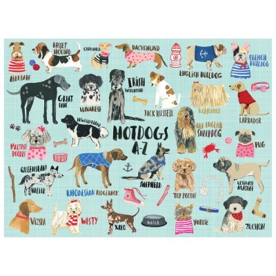 Galison Puzzle Hot dogs A-Z 1000 pezzi