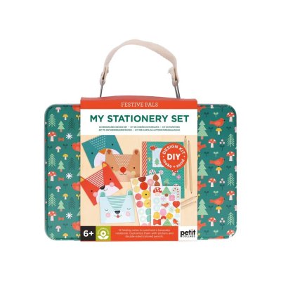 Petit Collage Green Creative Suitcase Animal Letter Set