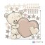 Baby room sticker - Teddy bear with a name and a heart
