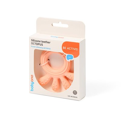 BABYONO Gryzak silikonowy Octopus różowy