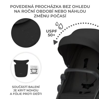 KINDERKRAFT Kinderwagen kombiniert 3 in 1 Newly Classic schwarz + Mink PRO