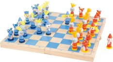 small foot Drewniane szachy rycerskie
