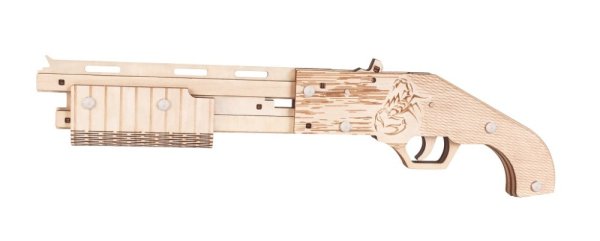Woodcraft Puzzle 3D din lemn Armă cu elastice Mossberg