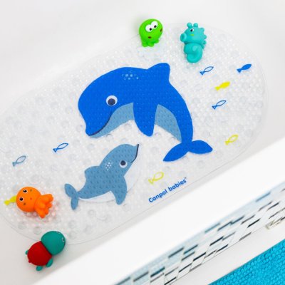 CANPOL BABIES Antypoślizgowa mata do kąpieli Love&Sea blue