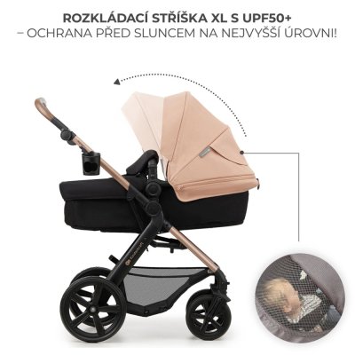 KINDERKRAFT Carrinho de Bebé Combinado Moov 2 3 em 1 Sand Beige - Rodas de Espuma