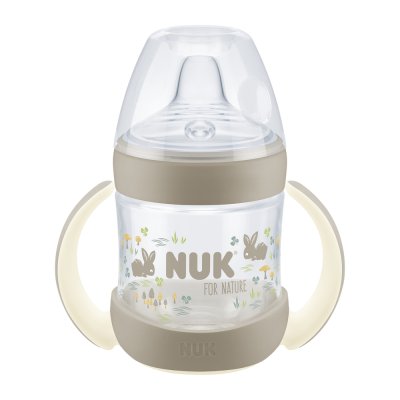 NUK For Nature Babyflasche zum Lernen mit Temperaturkontrolle, braun 150 ml