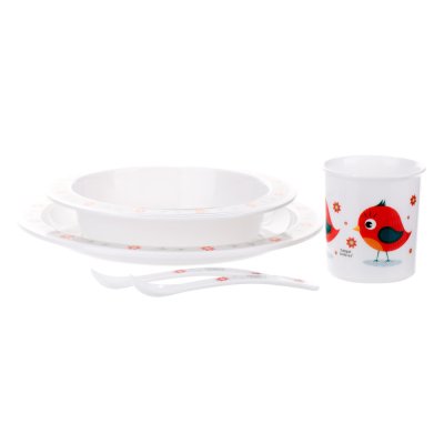CANPOL BABIES Plastikbesteckset Niedliche Tiere Vogel