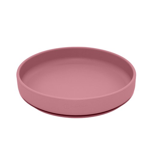 PETITE&MARS Juego de comedor silicona TAKE&MATCH 2 piezas plato + cubiertos Dusty Rose 6m+