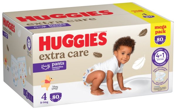 HUGGIES® Mutandina Pannolino Monouso Extra Care Pants taglia 4 (9-14 kg), 80 pz BOX