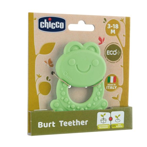 CHICCO Teether Eco+ Flip Flops Green 3m+