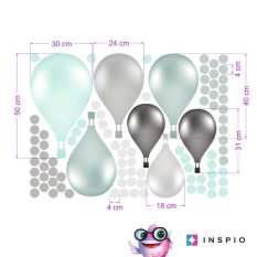 Wall stickers - Norwegian style balloons in mint color