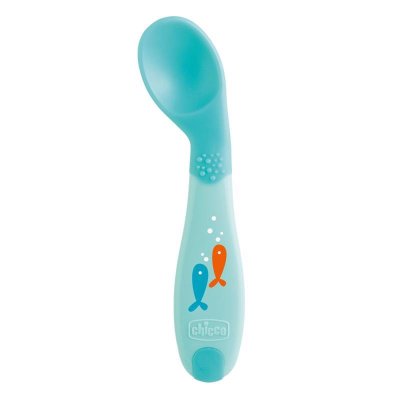 CHICCO Spoon with curved tip boy 8m+