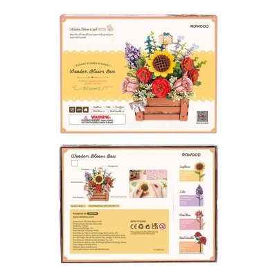RoboTime Puzzle 3D din lemn, jardinieră cu flori