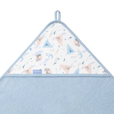 BABYONO Ręcznik z kapturkiem frotte niebieski 100x100 cm