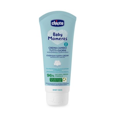 CHICCO Krema za otroško zadnjico Baby Moments brez parfuma za vsak dan 100ml, 0m+