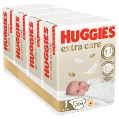 HUGGIES® Extra care Wegwerpluiers 1 (2-5 kg) 104 stuks - MAANDELIJKSE VOORRAAD