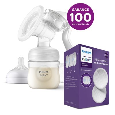 Philips AVENT Breast pump. milk manual + Disposable breast pads 24 pcs