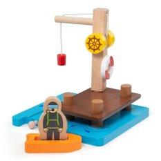 Bigjigs Rail Hafen mit Kran, Boot und Taucher