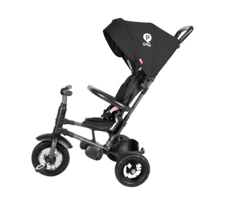 QPLAY Rowerek trójkołowy Rito air gel (Rubber) Black, wiek 10-72 miesiące