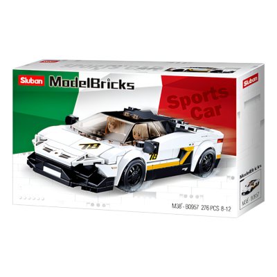 Sluban Model Bricks M38-B0957 Biały włoski samochód sportowy