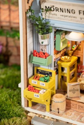 RoboTime Puzle 3D de madera Miniatura de casa Tienda de frutas
