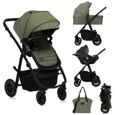 LIONELO Kombinovaný kočík Amber Plus 3v1 Green Forest