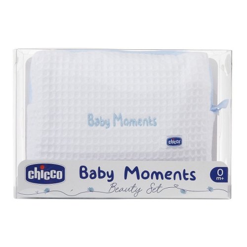 CHICCO Pochette porta cosmetici con zip - Set Baby Moments blu