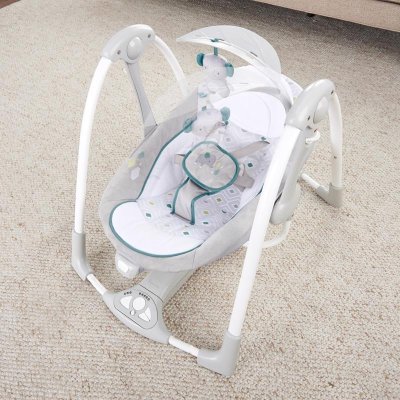 INGENUITY Swing conversível vibrando com melodia Nash 2 em 1, 0m+ até 9 kg