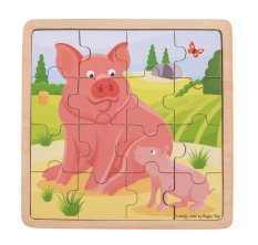 Puzzle Bigjigs Toys - Prosiaczek z prosięciem