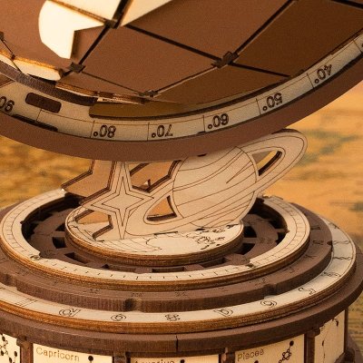 RoboTime 3D Holzpuzzle Globus und Wunder der Welt